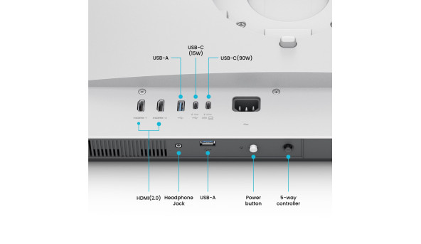 TFT 31.5" BenQ MA320U, IPS, 4K, 2хHDMI, USB-C, HAS, Pivot, кол., сріблясто-сірий - 641942