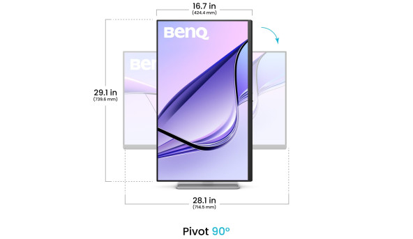 TFT 31.5" BenQ MA320U, IPS, 4K, 2хHDMI, USB-C, HAS, Pivot, кол., сріблясто-сірий - 641942