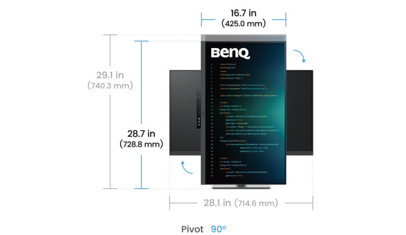 TFT 31.5" BenQ RD320U, 4K, IPS, 2хHDMI, DP, USB- C, USB-hub, HAS, Pivot, кол., сірий - 641943