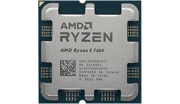 AMD Ryzen 5 6C/12T 7600 (3.8/5.1GHz Boost,38MB,65W,AM5, Radeon Graphics) TRAY