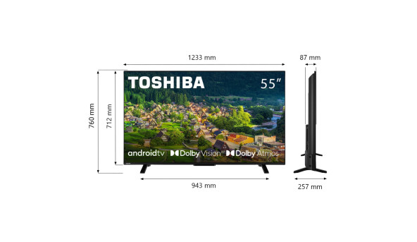 TV 55 Toshiba 55UA2363DG 4K UHD/LED/T2/Android 11/2 x 10W/Dolby Digital/HDMI/Wi-Fi/VESA 200 x 200 M4 - 643005