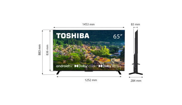TV 65 Toshiba 65UA2363DG UHD/LED/T2/Android 11/2 x 12W/Dolby Digital/HDMI/Wi-Fi/VESA 400 x 200 M4/Bl - 643006