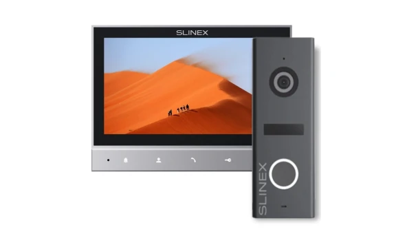Комплект видеодомофон + панель вызова Slinex SK 7 Cloud (Slinex SK 7 Cloud grey + ML-17HD graphite)