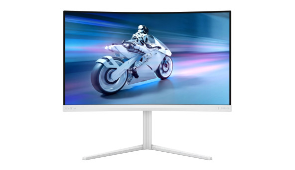 TFT 27" Philips 27M2C5501, QHD 2K, Fast VA, вигнутий, 180Гц, 2хHDMI, DP, HAS, білий