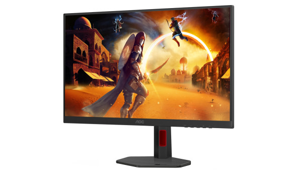 TFT 27" AOC U27G4R, UHD, IPS, 160Гц, 2хHDMI, DP, HAS, Pivot, чорно-червоний - 643248