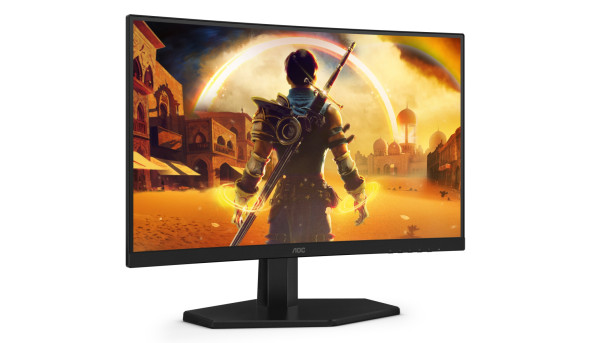 TFT 23.6" AOC C24G42E, VA, 180Гц, вигнутий, 2хHDMI, DP, колонки, чорно-червоний - 643258