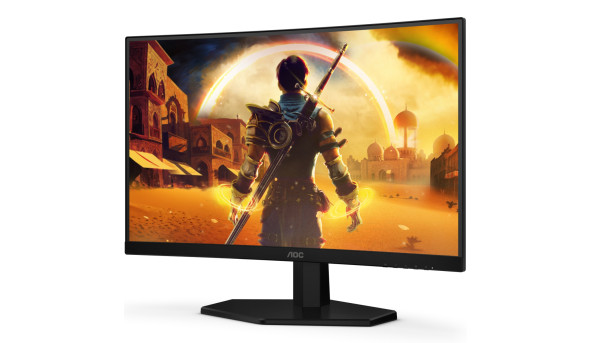 TFT 23.6" AOC C24G42E, VA, 180Гц, вигнутий, 2хHDMI, DP, колонки, чорно-червоний - 643258