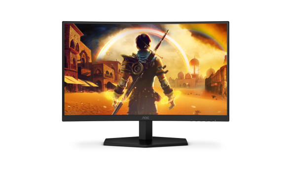 TFT 23.6" AOC C24G42E, VA, 180Гц, вигнутий, 2хHDMI, DP, колонки, чорно-червоний