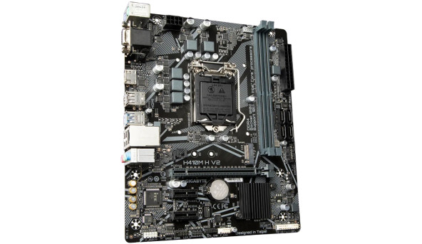 Gigabyte H410M H V2(1200/H470, 2*DDR4, 1xPCIex16, VGA, HDMI, 4xSATAІІІ, GLan, 7.1ch, mATX) - 643570