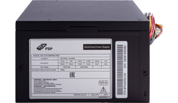 БЖ 400W FSP ATX-400W PNR PRO 120mm silent fan, Retail Box - 643688