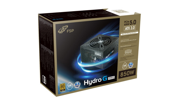 БЖ 850W FSP HYDRO G PRO HG2-850 ATX3.0 80+ Gold, 120mm FDB fan, Modular, Retail Box - 643689