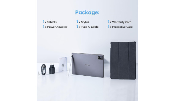 Планшет Oukitel OKT3 10.51" FHD /8GB/256GB/ T616 /8250mAh/ 16+8Мп /Dual SIM/ LTE /Чохол+Стилус/ Grey - 643814