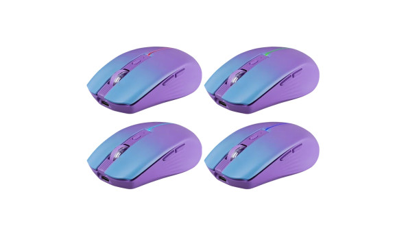 Мишка Defender Mystery MM-301, бездротова Bluetooth+2.4G, 1600 dpi., 4кн., 500mAh, LED, фіолетова - 644182