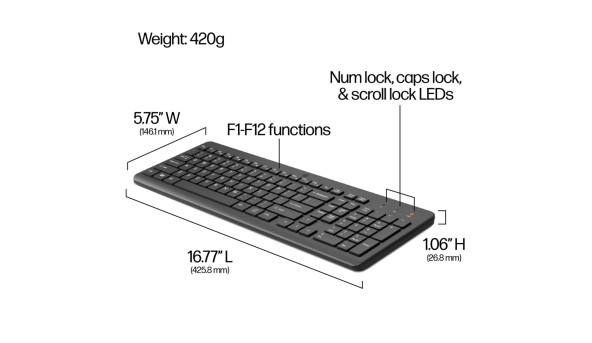 Комплект бездротовий HP 330 мишка і клавіатура Combo, чорний - 644471