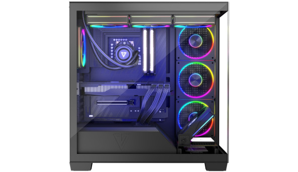 Корпус Modecom VOLCANO STELLAR ARGB MIDI 5x120mm fans BLACK без БЖ ATX - 644549