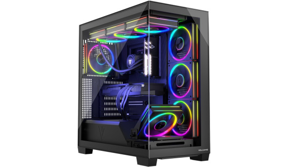 Корпус Modecom VOLCANO STELLAR ARGB MIDI 5x120mm fans BLACK без БЖ ATX - 644549