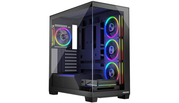 Корпус Modecom VOLCANO STELLAR ARGB MIDI 5x120mm fans BLACK без БЖ ATX - 644549