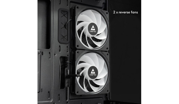 Корпус Chieftec VISTA GT-01B-OP 3x120mm A-RGB, ATX, без БЖ, Black - 644618