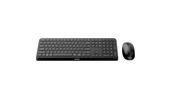 Комплект бездротовий Philips 6407 (клавіатура + мишка) UA, 2,4 ГГц/Bluetooth чорний - 644620