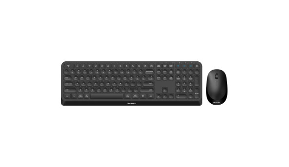 Комплект бездротовий Philips 6407 (клавіатура + мишка) UA, 2,4 ГГц/Bluetooth чорний