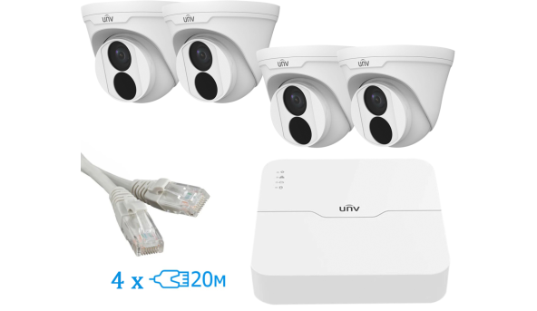 Комплект відеоспостереження Uniview IP 4TURRET
