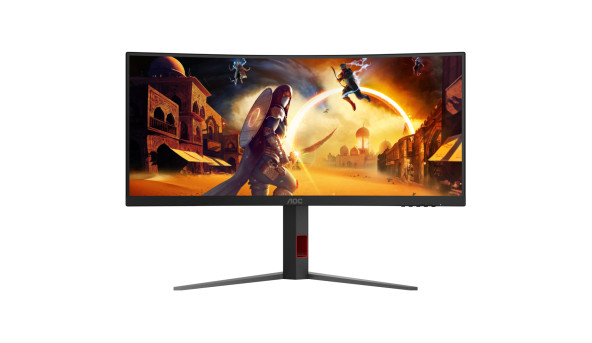 TFT 34" AOC CU34G4, WQHD, VA, вигн., 180Гц, 2хHDMI, DP, HAS, Pivot, чорно-червоний