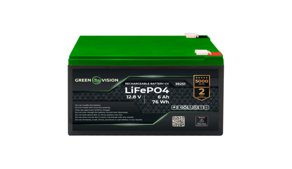 Аккумулятор GV LiFePО4 12,8V - 6Ah (76Wh)