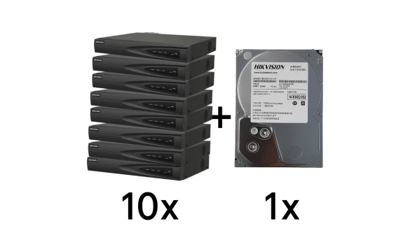 Комплект Hikvision DS-7608NI-Q1(D) 10 шт + DS40HKVS-VX1