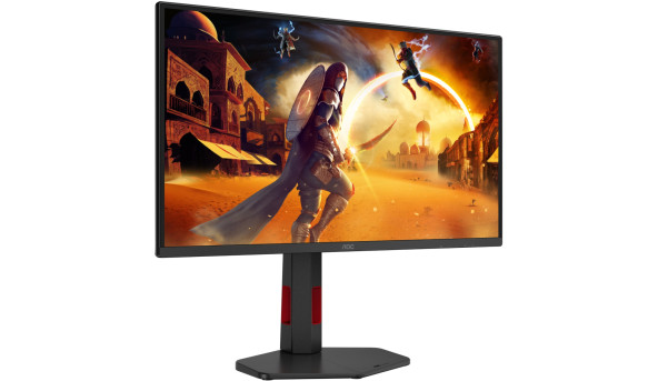 TFT 24.5" AOC Q25G4SR, Fast IPS, 300 Гц, 2xHDMI, DP, HAS, Pivot, колонки, чорно-червоний - 646599