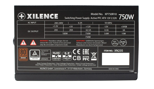 БЖ 750W Xilence XP750R10 Gaming 80+ BRONZE, 120mm, Retail Box - 647228