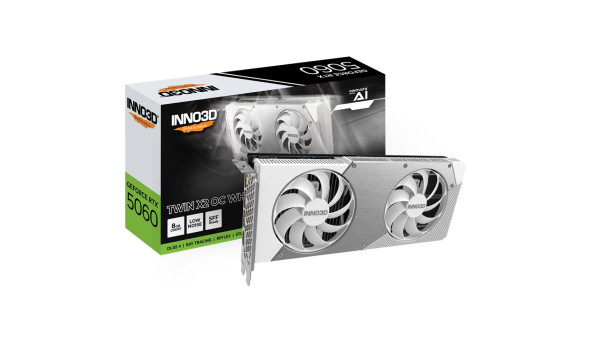 GeForce RTX5060 Inno3D TWIN X2 OC WHITE, 8GB GDDR7, 128bit, PCI Express 5.0 - 647474