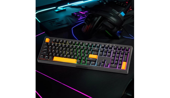 Клавіатура ігрова мембранна XTRIKE ME KB-512 UA 108кл. Silent switch LED підсвітка, USB, чорна - 647868