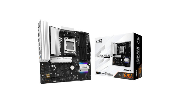 ASRock A620AM PRO RS (AM5/A620A, 4*DDR5, PCIex16, DP/HDMI, 2xSATA, 3xM.2, 2.5GLan, 8ch, mATX) - 647876
