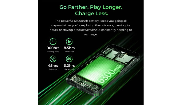 Смартфон Oukitel G5 6" HD+ /4GB/128GB T310 /6300mAh /13+5Мп/ IP69K/Green - 648312