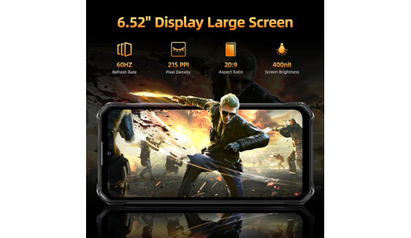 Смартфон Oukitel WP23 Plus 6.52"HD+ /8GB/256GB / T606 /10600mAh /13+5Мп/ IP69K /NFC Orange - 648313
