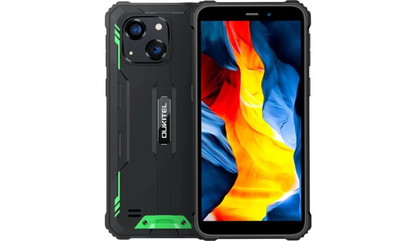 Смартфон Oukitel G2 6"HD+ /4GB/64GB/ T606 / 6300mAh /13+5Мп/ IP69K /NFC Green