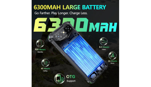 Смартфон Oukitel G3 6" HD+ /4GB/128GB T310 /6300mAh /13+5Мп/ IP69K/Black - 648315