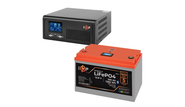 КРП LogicPower B1000 + литиевая (LiFePO4) батарея 1280 Ватт (19407+ 37476 100 Ah)