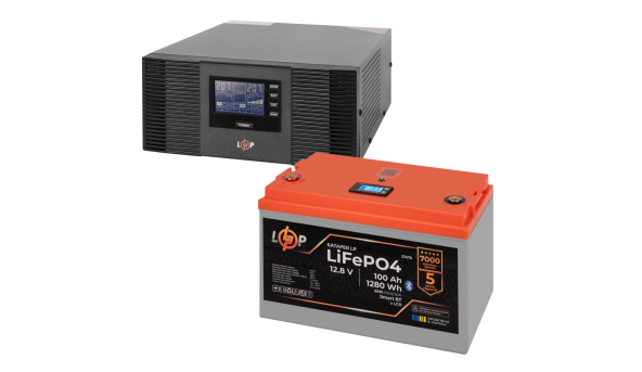 КРП LogicPower B1500 + литиевая (LiFePO4) батарея 1280 Ватт (3406+37476 100 Ah) - 648556