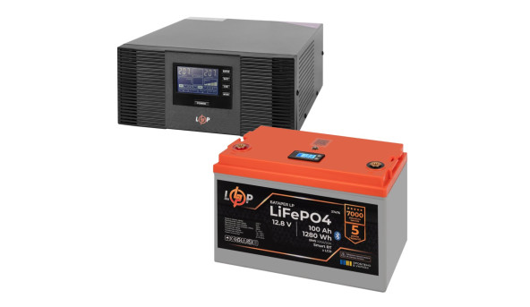 КРП LogicPower B1500 + литиевая (LiFePO4) батарея 1280 Ватт (3406+37476 100 Ah)