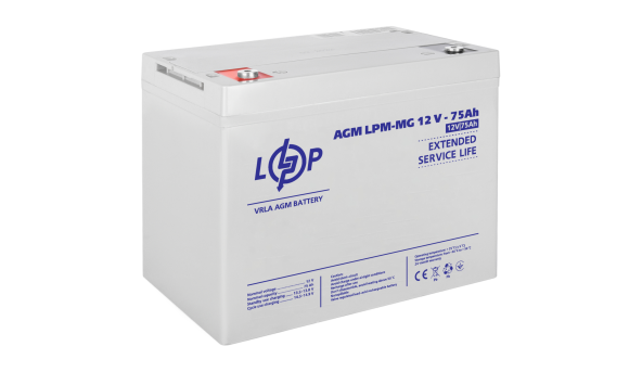 Розпродаж (13634) Акумулятор мультигелевий AGM LPM-MG 12V - 75 Ah 09/2023 - 648625