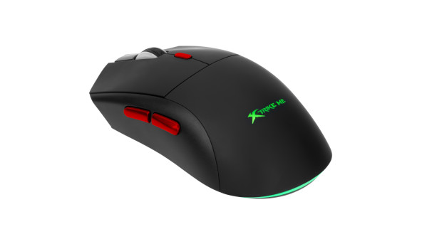Мишка XTRIKE ME GW-613, ігрова бездротова Bluetooth+2.4G+Type-C, 10000dpi., 6кн., RGB, чорна - 648747