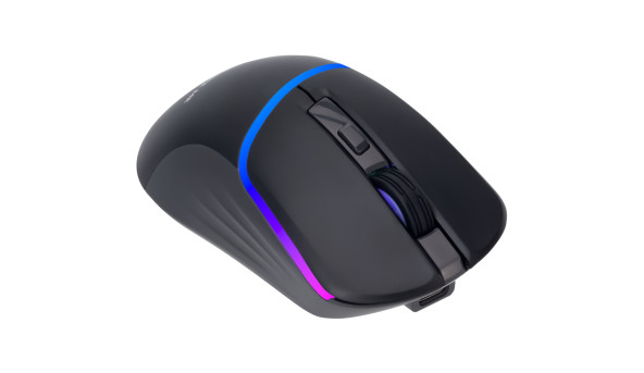 Мишка XTRIKE ME GW-322, ігрова, бездротова Bluetooth+2.4G, 3200dpi., 6кн., LED град.7кольорів, чорна - 648753