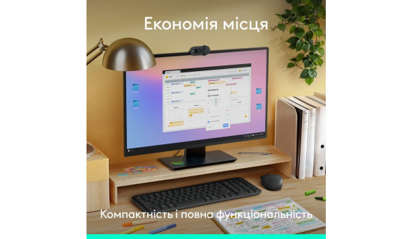 Клавіатура бездротова LOGITECH K250 UKR, 2.4GHZ/BT, Graphite - 648816