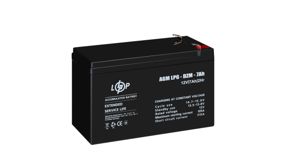 Розпродаж (16152) Тяговий свинцево-кислотний AGM акумулятор LP 6-DZM-7 Ah (07-2023) - 648822