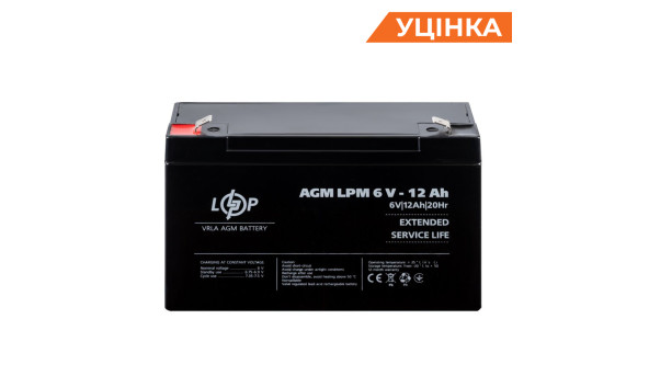 Розпродаж (4159) Акумулятор AGM LPM 6V - 12 Ah (11-2023) - 648825