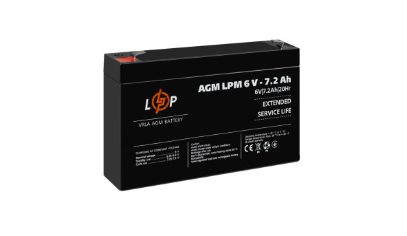 Распродажа (3859) Аккумулятор AGM LPM 6V - 7,2 Ah 09/2023 - 648827