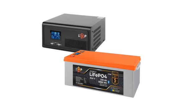 Комплект резервного живлення LogicPower 2300W + літієва (LiFePO4) батарея 7168Wh