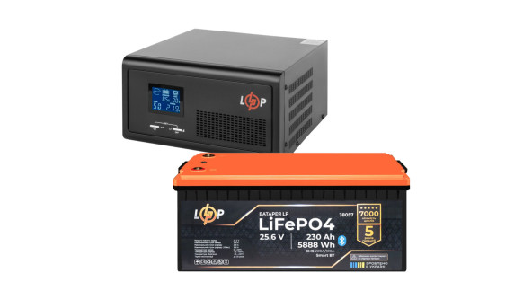 Комплект резервного питания LogicPower 2300W + литиевая (LiFePO4) батарея 5888Wh - 648852