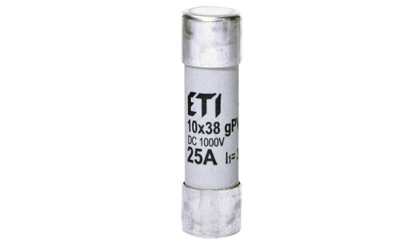 Запобіжник ETI CH 10x38 gPV 25A 1000V (30kA) (2625139) - 649040